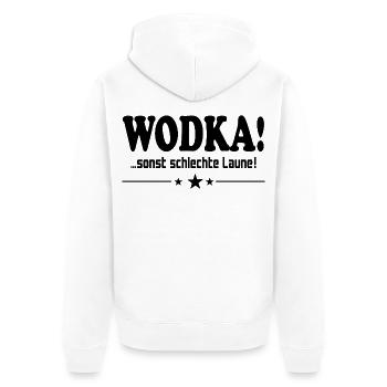 Wodka trinken Schlechte Laune Alkohol Saufen - Unisex Premium Bio Zip Hoodie - Weiß - Hinten - Thijin (182cm)