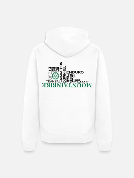 Mountainbike Wordart - Unisex Premium Bio Zip Hoodie - Weiß