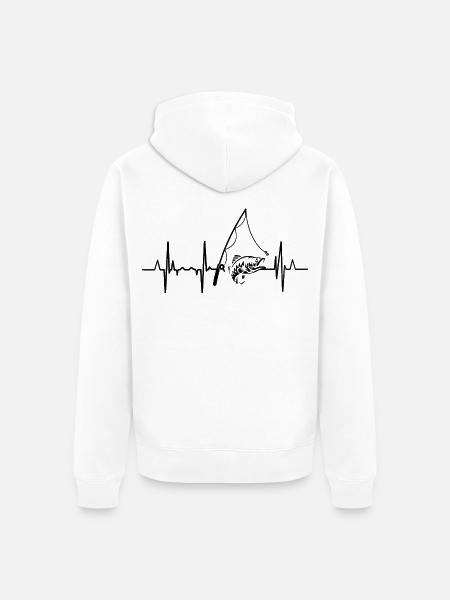 Fischerei Herzlinie - Unisex Premium Bio Zip Hoodie - Weiß