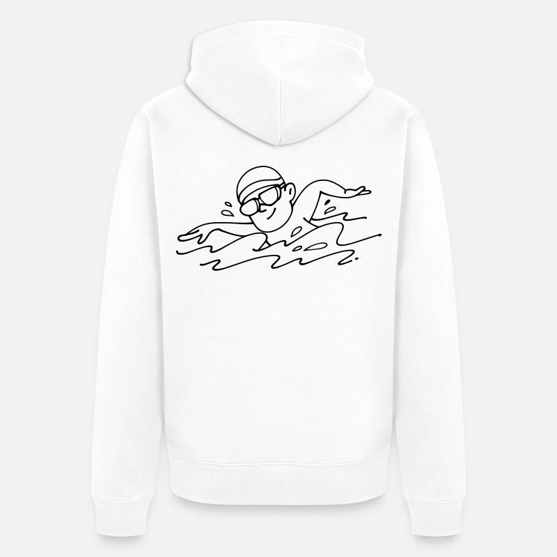 Nageur - Veste à capuche bio Premium Unisexe - blanc