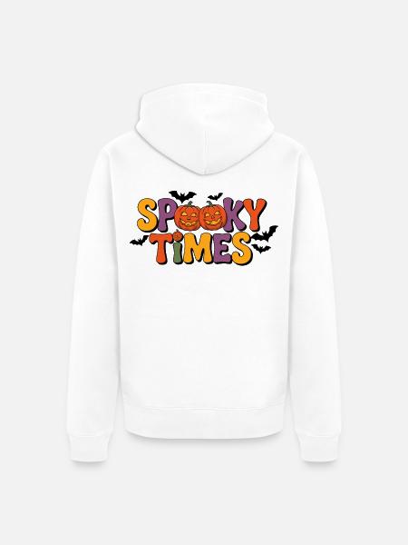 Spooky Times Halloween Pumpkins - Unisex Premium Bio Zip Hoodie - Weiß