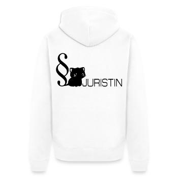 Law Cat Lawyer - Unisex Premium Organic Zip Hoodie - white - Back - Thijin (182cm)