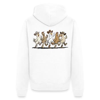 Line Dance Hühner | Lustige Hühner Geschenk - Unisex Premium Bio Zip Hoodie - Weiß - Hinten - Thijin (182cm)