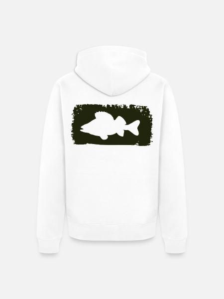 Barsch im Farbstrich - grün - Unisex Premium Bio Zip Hoodie - Weiß