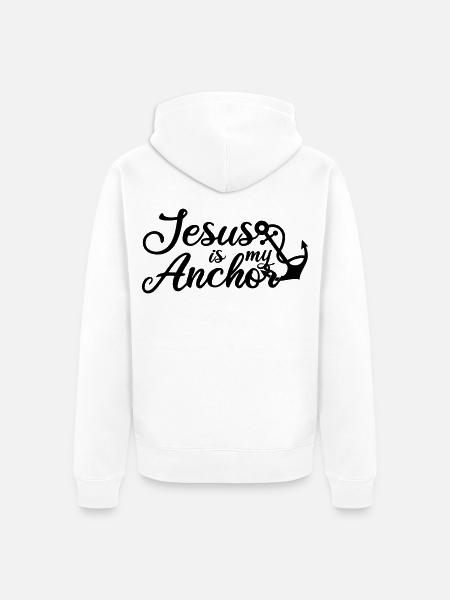 Jesus is my Anchor - Unisex Premium Bio Zip Hoodie - Weiß