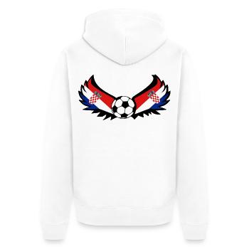Fussball Kroatien - Unisex Premium Bio Zip Hoodie - Weiß - Hinten - Thijin (182cm)