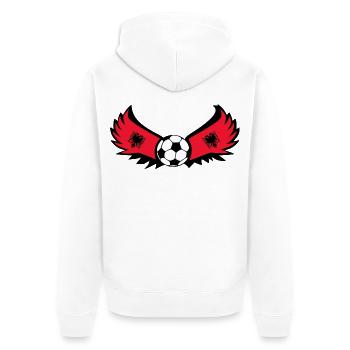 Fussball Albanien - Unisex Premium Bio Zip Hoodie - Weiß - Hinten - Thijin (182cm)