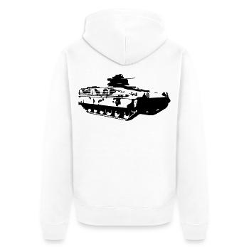 Schützenpanzer Marder - Unisex Premium Bio Zip Hoodie - Weiß - Hinten - Thijin (182cm)