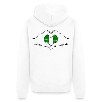 Nigeria Flag Heart Shape Used - Unisex Premium Organic Zip Hoodie - white - Back - Thijin (182cm)