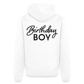 Birthday Boy - Unisex Premium Organic Zip Hoodie - white - Back - Thijin (182cm)
