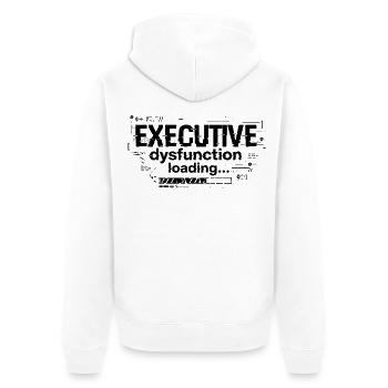 Charge de dysfonction exécutive TDAH Conception de l’humour - Veste à capuche bio Premium Unisexe - blanc - Dos - Thijin (182cm)