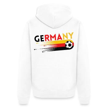 Germany German Football Soccer Ball Travel Retro - Veste à capuche bio Premium Unisexe - blanc - Dos - Thijin (182cm)