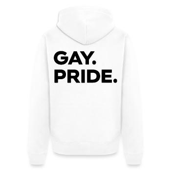 GAY Pride | LGBT | Love instead of hate - Unisex Premium Organic Zip Hoodie - white - Back - Thijin (182cm)