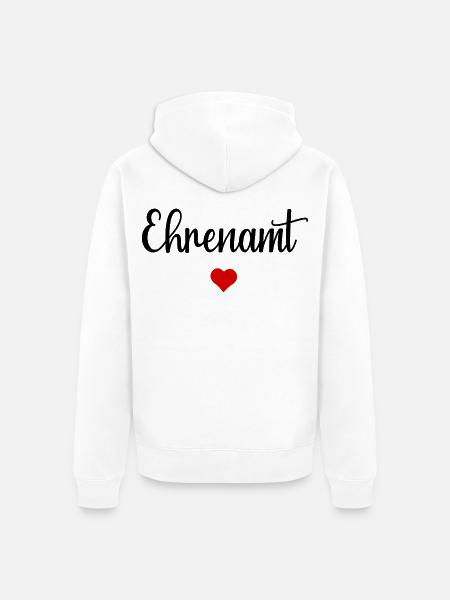 Ehrenamt Herz - Unisex Premium Bio Zip Hoodie - Weiß
