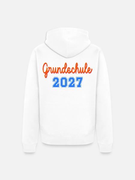 Einschulung Grundschule 2027 - Unisex Premium Bio Zip Hoodie - Weiß