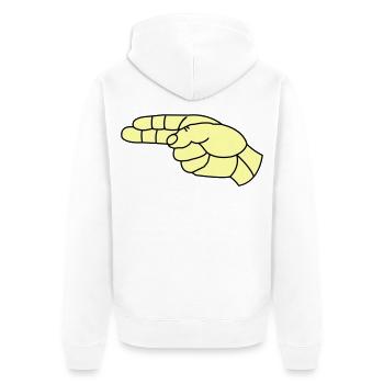 hand_pistole02 - Unisex Premium Bio Zip Hoodie - Weiß - Hinten - Thijin (182cm)