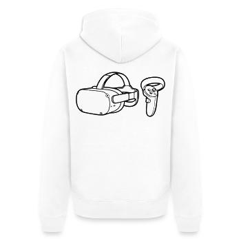 VR Brille Controller Grafik - Unisex Premium Bio Zip Hoodie - Weiß - Hinten - Thijin (182cm)