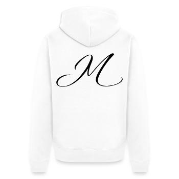 Name mit Anfangsbuchstabe M Mia Matteo - Unisex Premium Bio Zip Hoodie - Weiß - Hinten - Thijin (182cm)