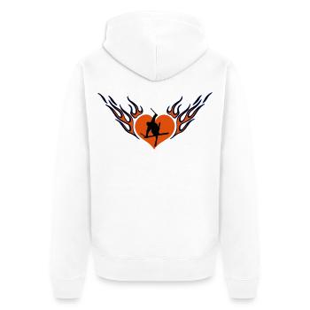 Ski freestyle love - Unisex Premium Organic Zip Hoodie - white - Back - Thijin (182cm)