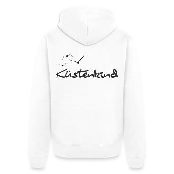 Küstenkind - Unisex Premium Bio Zip Hoodie - Weiß - Hinten - Thijin (182cm)