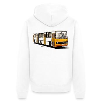 Bus articulé Ikarus jaune blanc - Veste à capuche bio Premium Unisexe - blanc - Dos - Thijin (182cm)