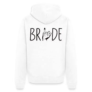 Bride – Officially Off Market - Unisex Premium Bio Zip Hoodie - Weiß - Hinten - Thijin (182cm)