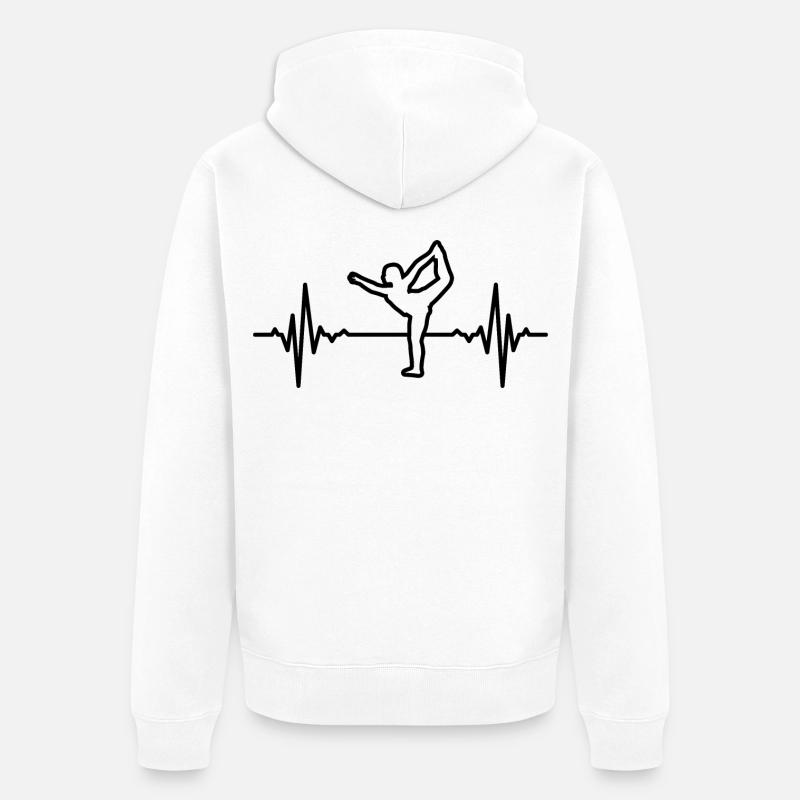 Yogini Herzfrequenz - Unisex Premium Bio Zip Hoodie - Weiß