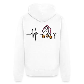 Medaillen, Gold, Silber, Bronze, Gewinner, Sportauszeichnungen, - Unisex Premium Bio Zip Hoodie - Weiß - Hinten - Thijin (182cm)