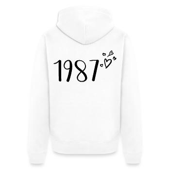 1987 - Veste à capuche bio Premium Unisexe - blanc - Dos - Thijin (182cm)