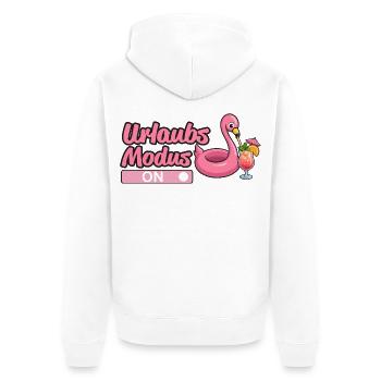 Urlaubsmodus, Urlaub - Unisex Premium Bio Zip Hoodie - Weiß - Hinten - Thijin (182cm)