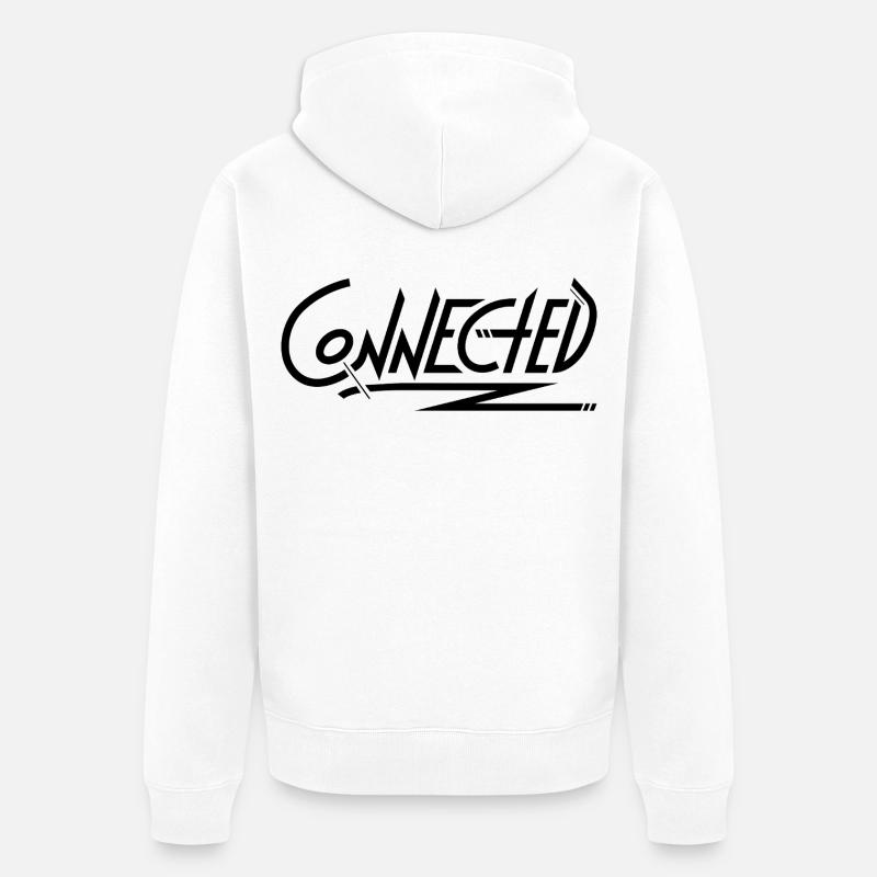 Connected_black_simple - Unisex Premium Bio Zip Hoodie - Weiß