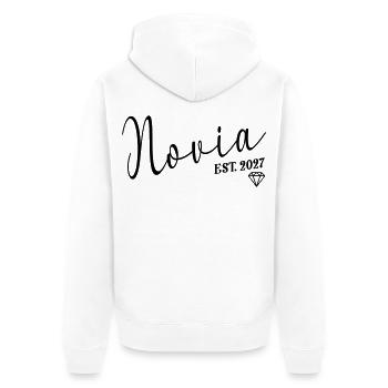 Spanische Braut 2027 - Unisex Premium Bio Zip Hoodie - Weiß - Hinten - Thijin (182cm)