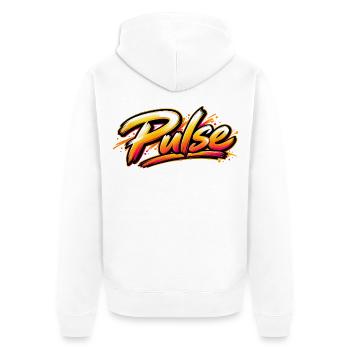 Pulse Graffiti Farbexplosion - Unisex Premium Bio Zip Hoodie - Weiß - Hinten - Thijin (182cm)