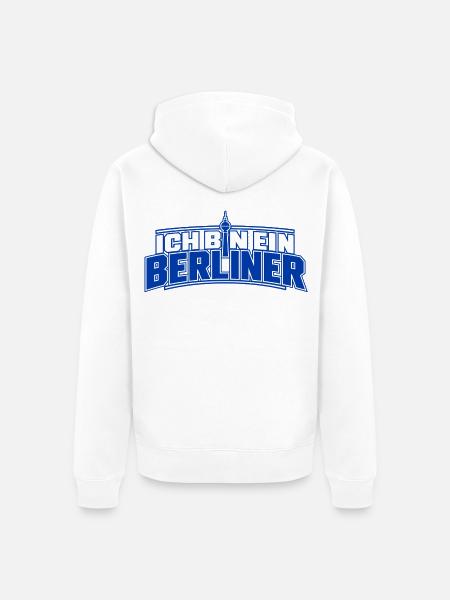 Ich bin Berliner Skyline - Unisex Premium Bio Zip Hoodie - Weiß