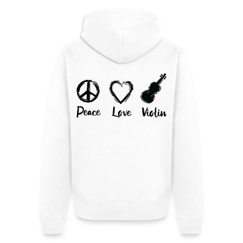 Paix Amour Violon - Veste à capuche bio Premium Unisexe - blanc - Dos - Thijin (182cm)