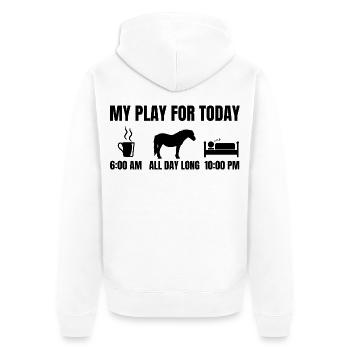 My plan for today - Unisex Premium Organic Zip Hoodie - white - Back - Thijin (182cm)