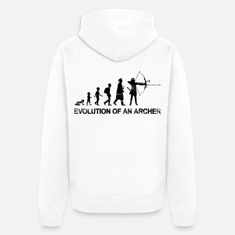 Évolution d’un archer - Veste à capuche bio Premium Unisexe - blanc