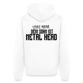Regarde maman, ton fils est Metal Head - Veste à capuche bio Premium Unisexe - blanc - Dos - Thijin (182cm)