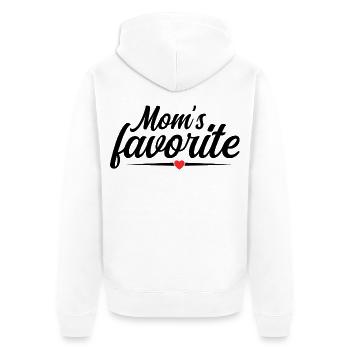 Lieblingssohn des Herzens - Mama's Stolz - Unisex Premium Bio Zip Hoodie - Weiß - Hinten - Thijin (182cm)