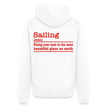 Drôle de dicton, naviguer pour les marins - Veste à capuche bio Premium Unisexe - blanc - Dos - Thijin (182cm)