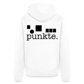 Punkte. - Unisex Premium Bio Zip Hoodie - Weiß - Hinten - Thijin (182cm)