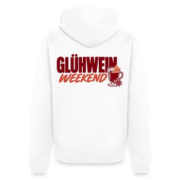 Glühwein Weekend mit Glühwein-Grafik - Unisex Premium Bio Zip Hoodie - Weiß - Hinten - Thijin (182cm)