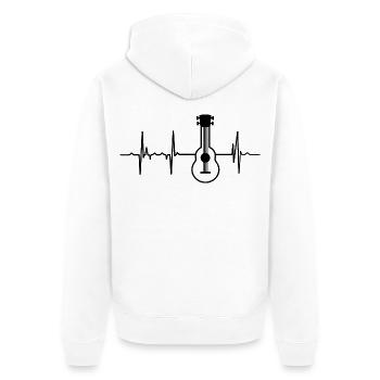 Heartbeat Ukulele Player - Unisex Premium Organic Zip Hoodie - white - Back - Thijin (182cm)