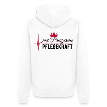 Nix Princess - Caregiver - ECG Pulse Gift - Unisex Premium Organic Zip Hoodie - white - Back - Thijin (182cm)