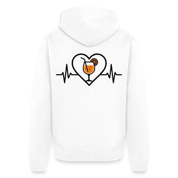 Spritz Herz Cocktail Orange Getränk Glas - Unisex Premium Bio Zip Hoodie - Weiß - Hinten - Thijin (182cm)