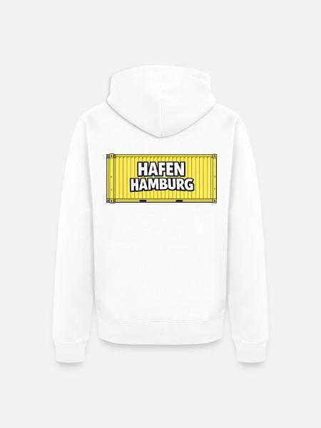 Hafen Hamburg Container gelb - Unisex Premium Bio Zip Hoodie - Weiß