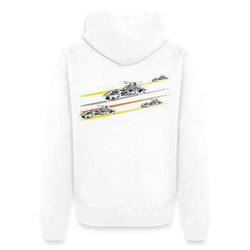 Motorrad Chopper - Unisex Premium Bio Zip Hoodie - Weiß - Hinten - Thijin (182cm)