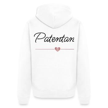Beste Patentante mit Herz – Geschenk - Unisex Premium Bio Zip Hoodie - Weiß - Hinten - Thijin (182cm)