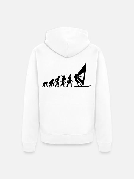 Windsurfer Windsurfing Evolution Für Surfer - Unisex Premium Bio Zip Hoodie - Weiß
