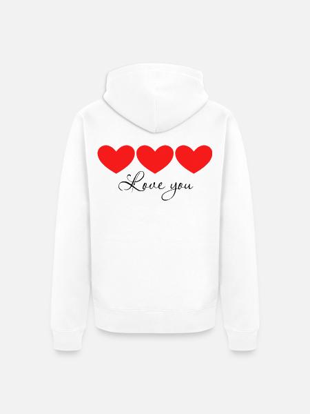 Drei Herzen in Bewegung - Unisex Premium Bio Zip Hoodie - Weiß
